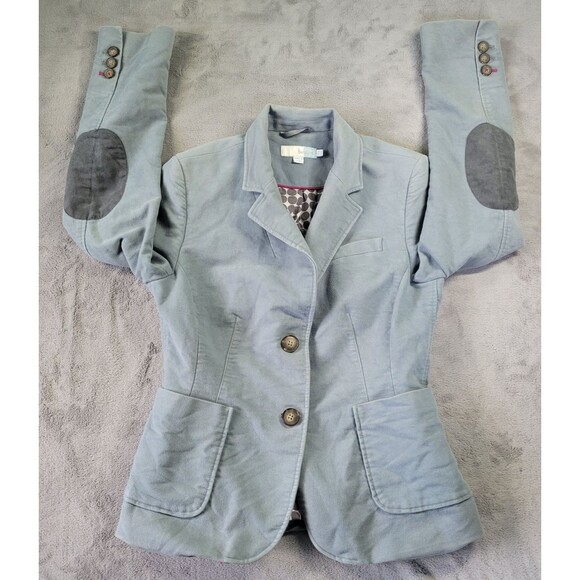 Boden Blazer Jacket US 6 UK 10 Blue Gray Notched Collar Professional Academic - Picture 2 of 9